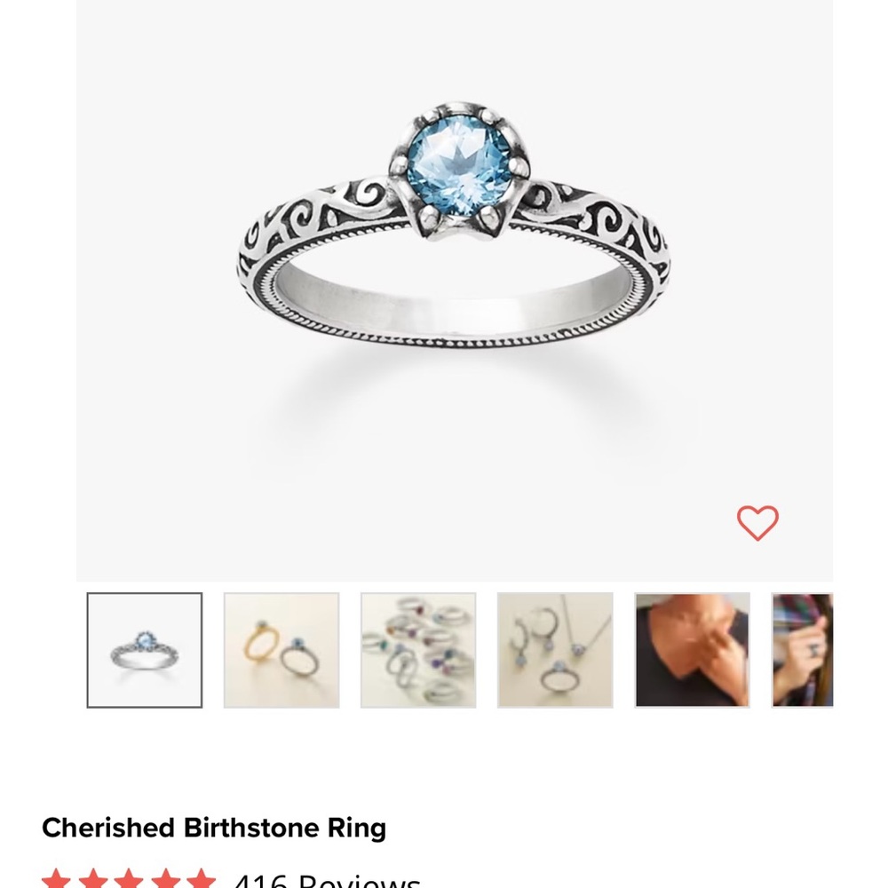 James Avery Aqua Spinel Birthstone Ring